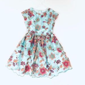 Rare Edition Flower Print Organza Dress M 10 Like New